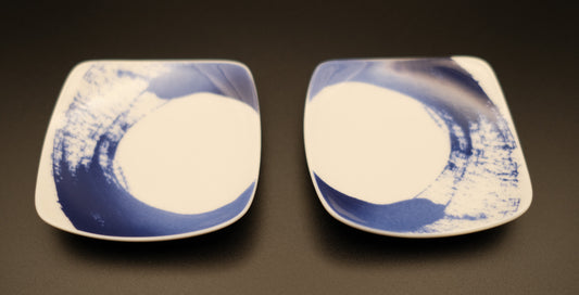 Brush Stroke Square Small side dish Plate (2 pieces)