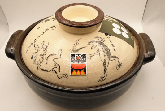 Chōjū-giga Banko Ware pot (for hotpot, soup, rice, steamed vegetables)